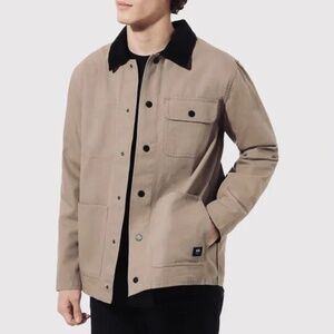 Vans Men’s Drill Canvas Chore Coat Corduroy Collar Military Khaki Medium M